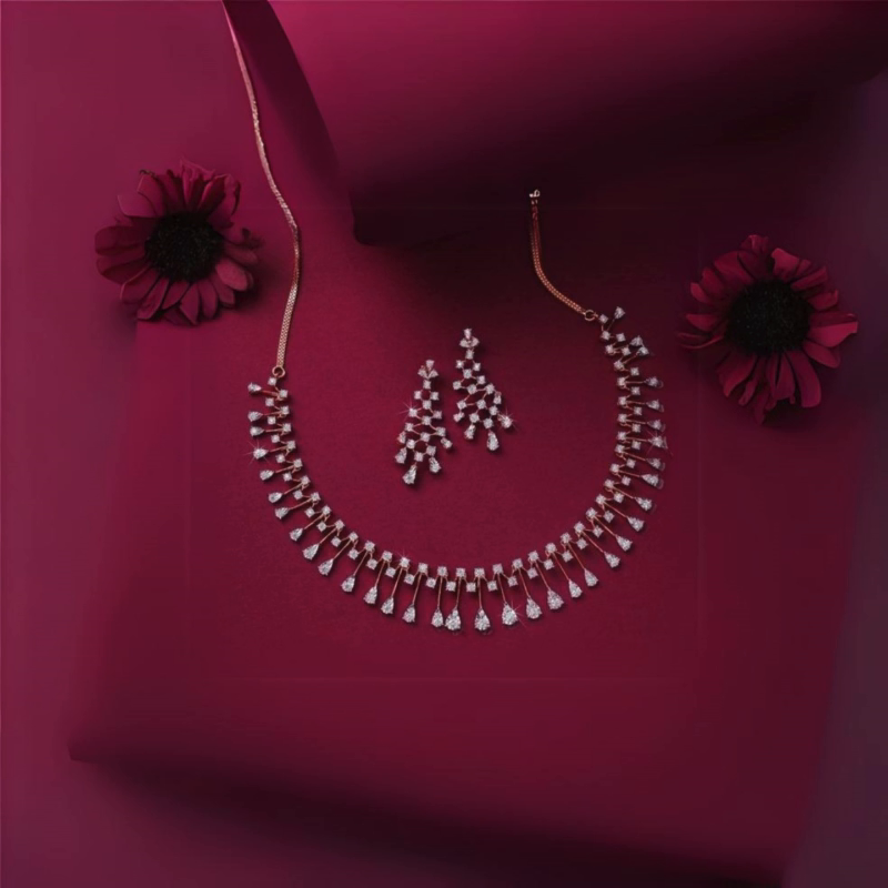 Buy Lab Grown Diamond Necklace and Earring Set | Diahart Chennai