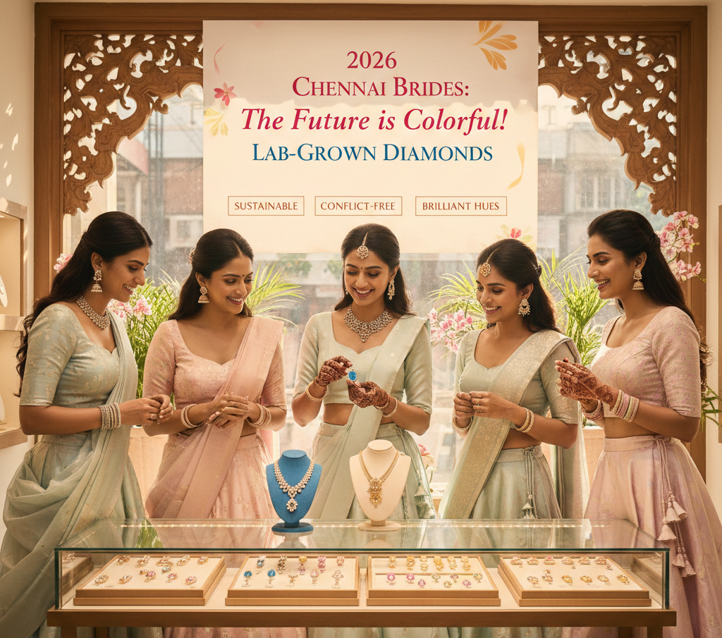 2026 Wedding Trends Colored Lab Grown Diamond Jewelry in Chennai for Brides