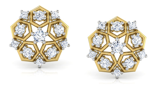 Pentahex Diamond Earrings