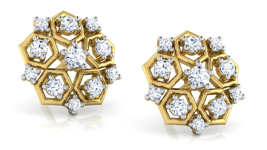 Pentahex Diamond Earrings