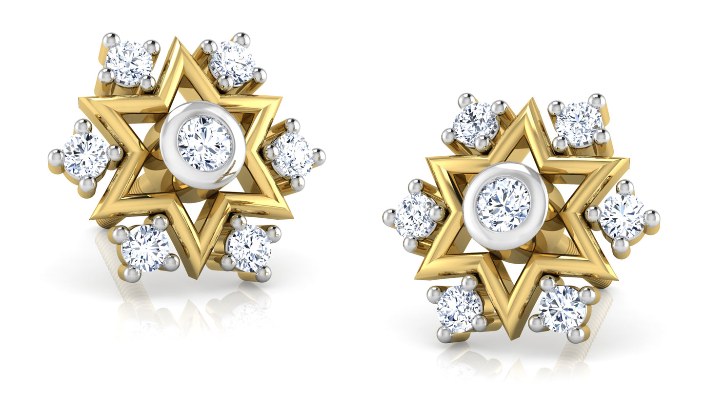 Star Fixation Diamond Earrings