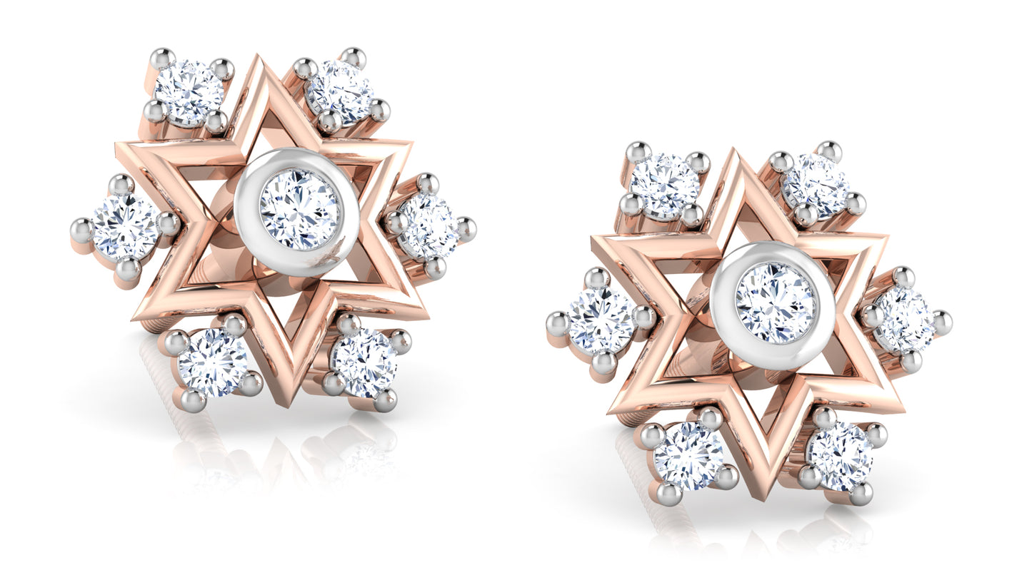 Star Fixation Diamond Earrings