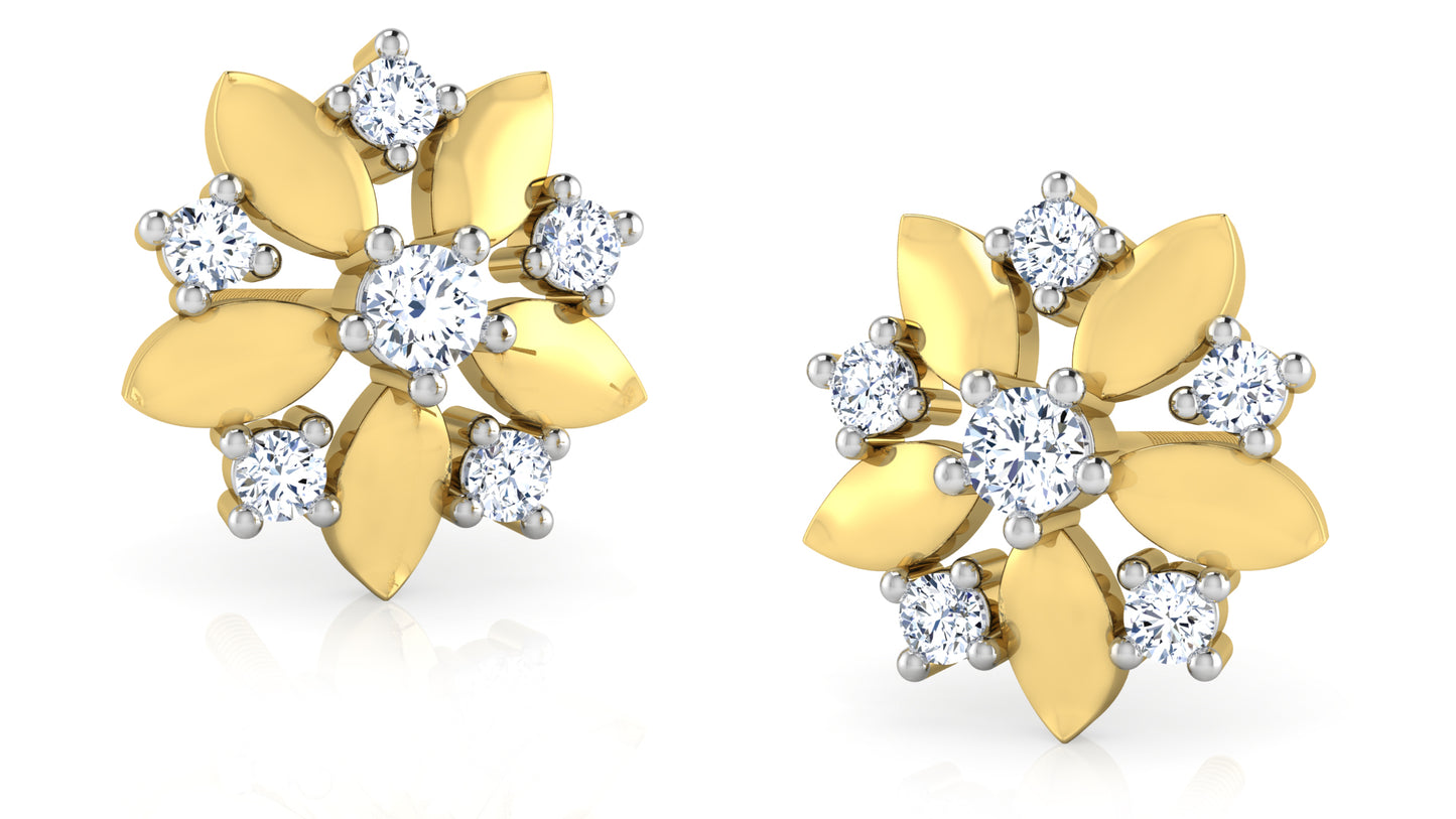 Golden Almonds Diamond Earrings