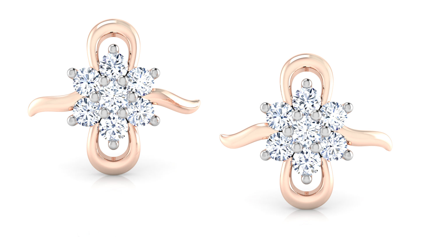 Simple Bow Diamond Earrings