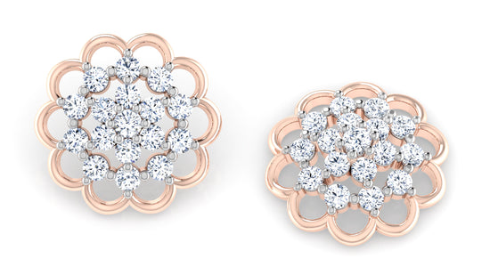 Rose Cookies Diamond Earrings