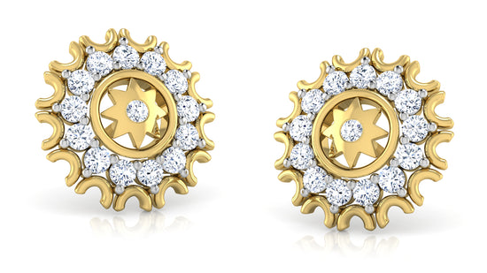 Star n Moon Diamond Earrings