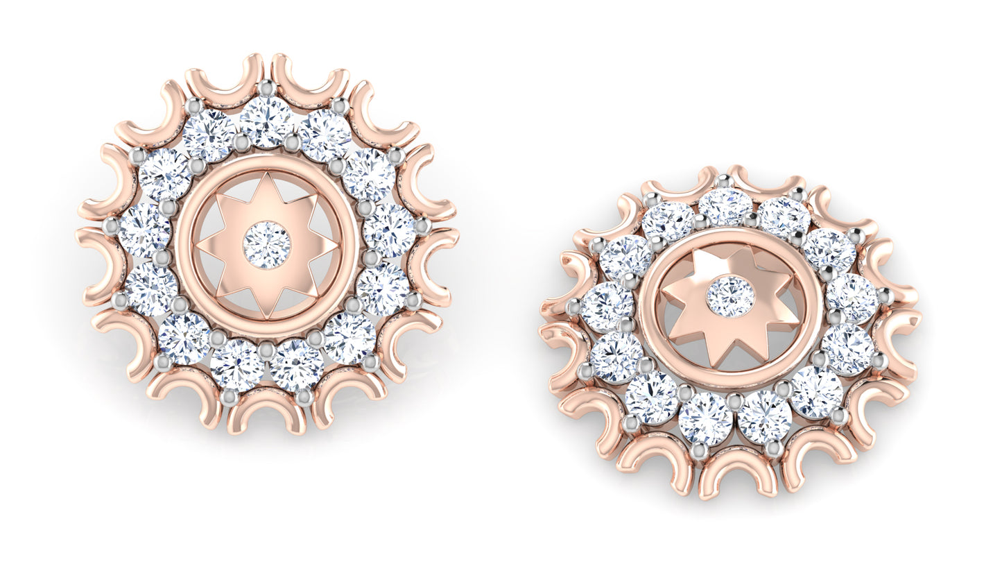 Star n Moon Diamond Earrings