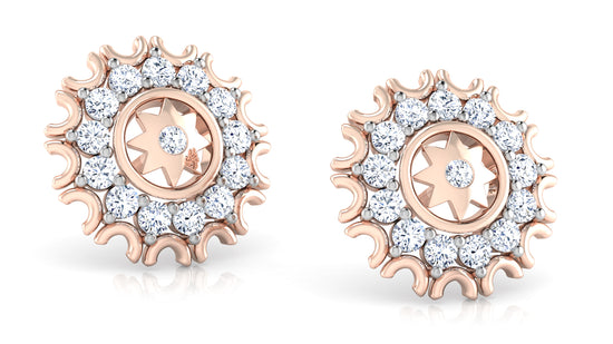 Star n Moon Diamond Earrings