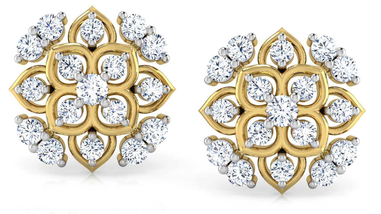 Golden Wonder Diamond Earrings