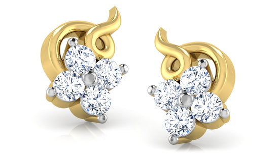 Golden Curls Diamond Earrings