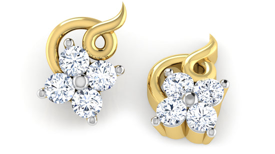 Golden Curls Diamond Earrings