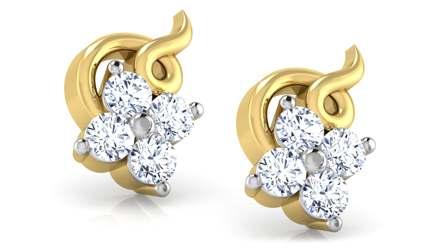 Golden Curls Diamond Earrings