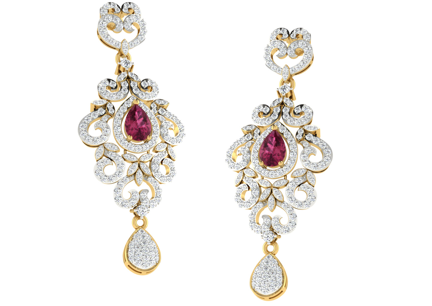 Queen's Treasure Diamond Necklace and Earring Set