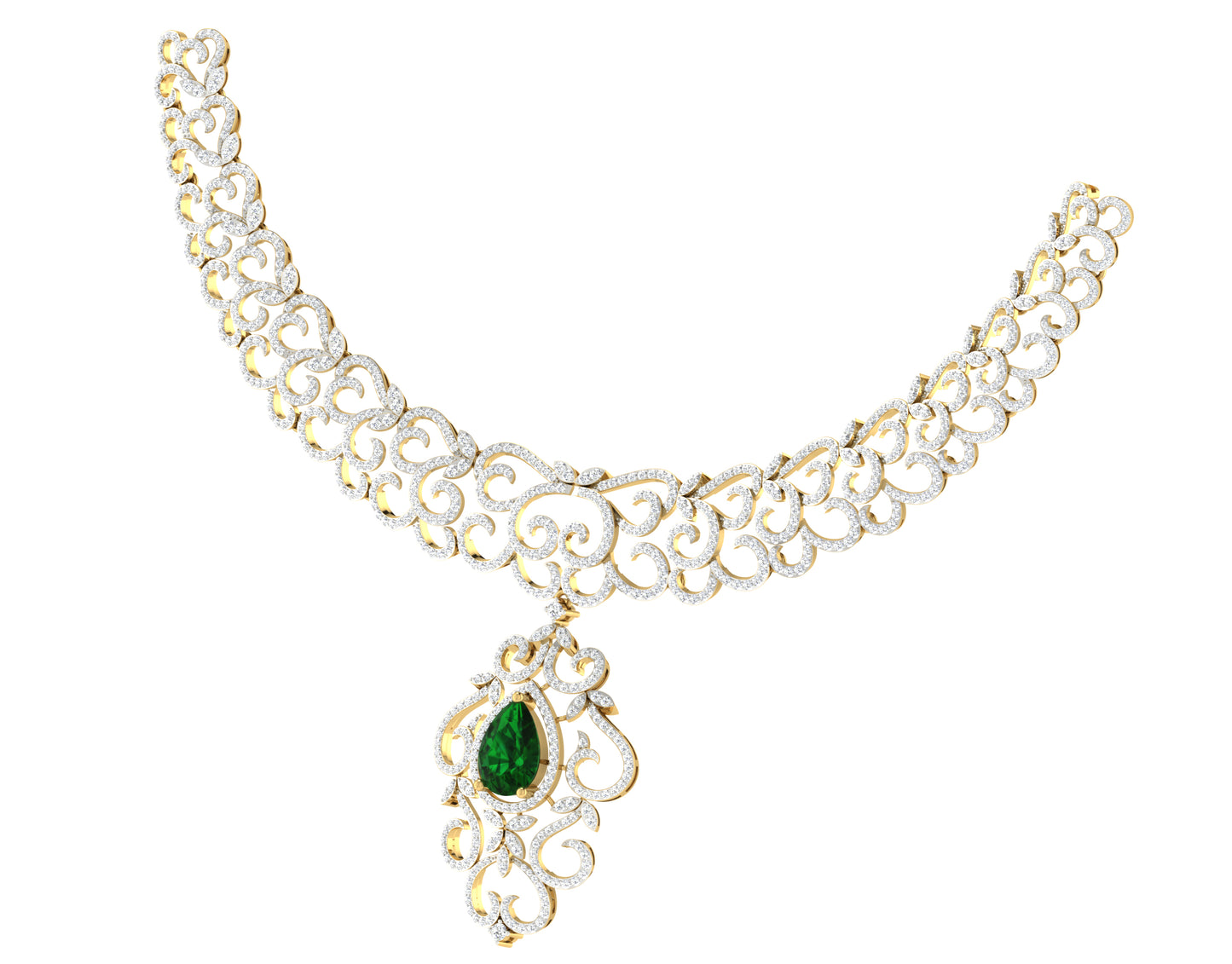 Queen's Treasure Diamond Necklace and Earring Set