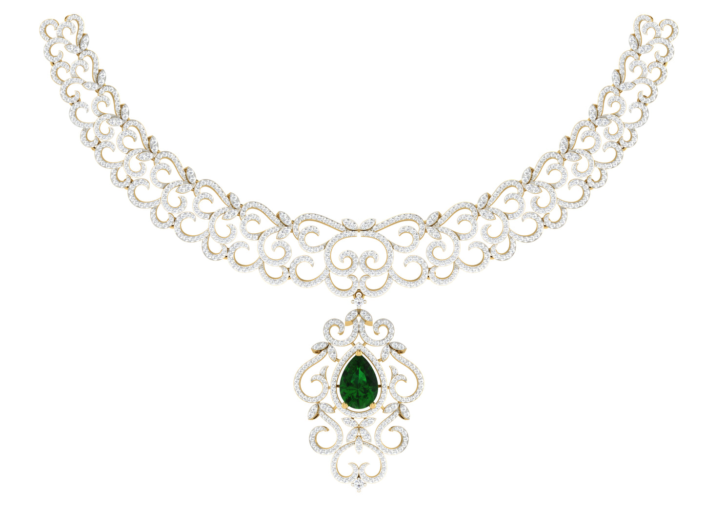 Queen's Treasure Diamond Necklace and Earring Set