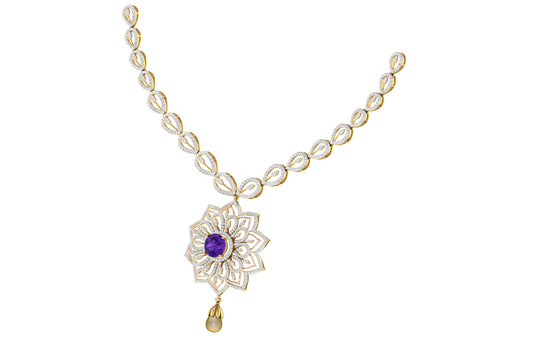 Baranial Elegance Diamond Necklace and Earring Set