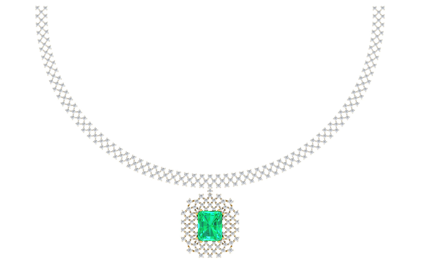 Princess Perfect Diamond Necklace and Earring Set