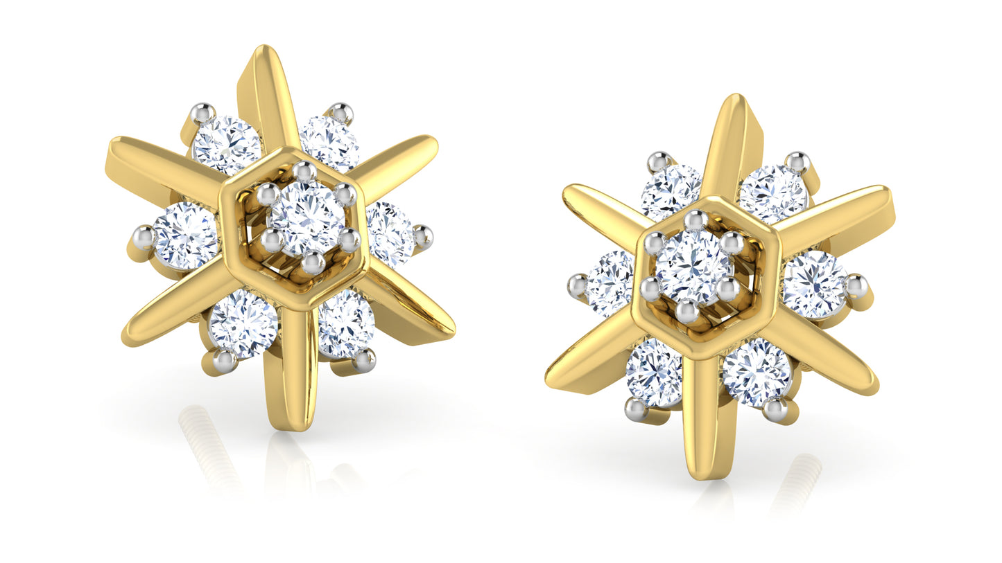 Spiky Look Diamond Earrings