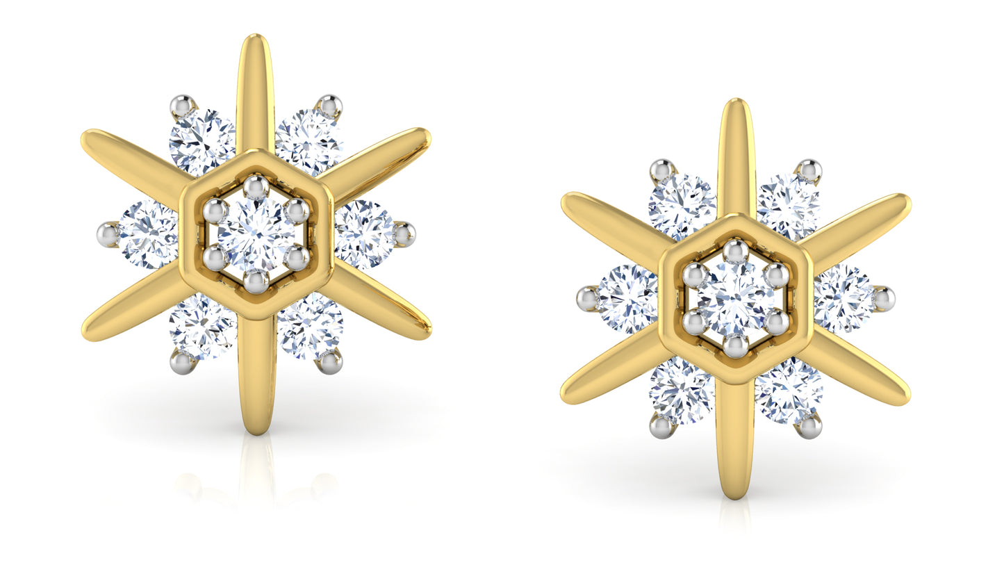 Spiky Look Diamond Earrings