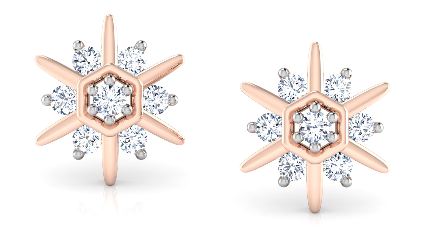 Spiky Look Diamond Earrings