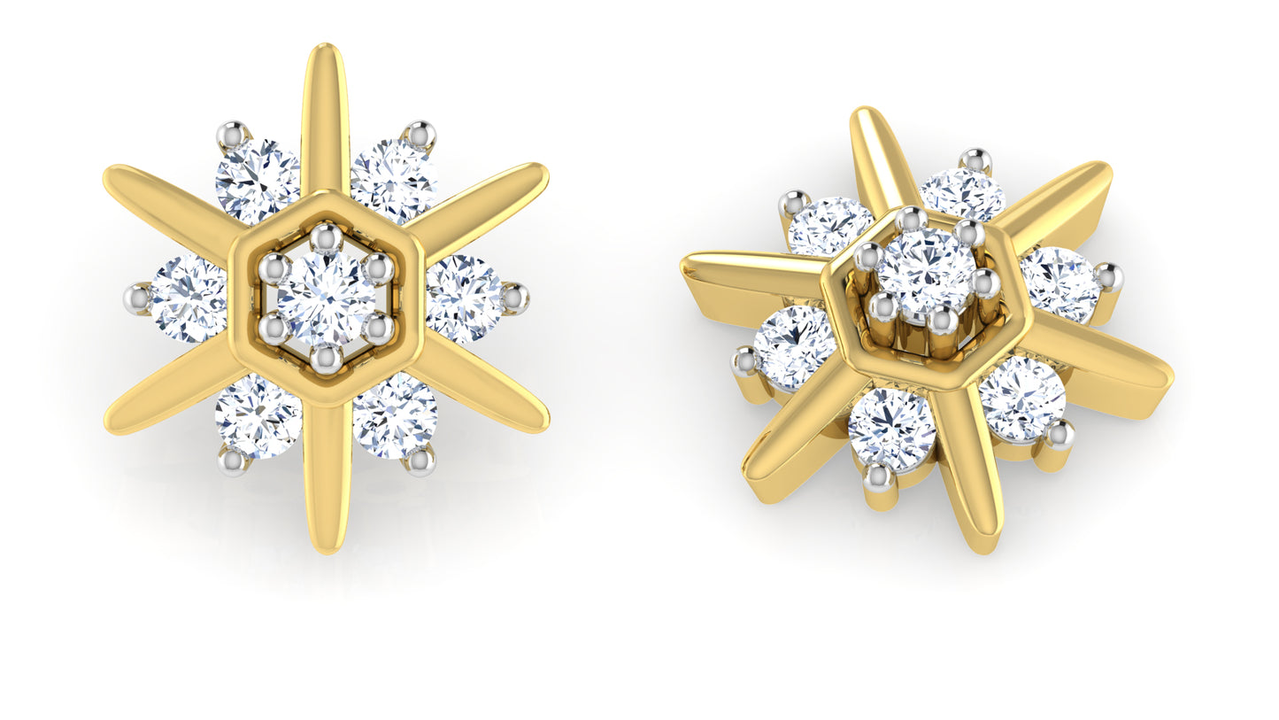 Spiky Look Diamond Earrings