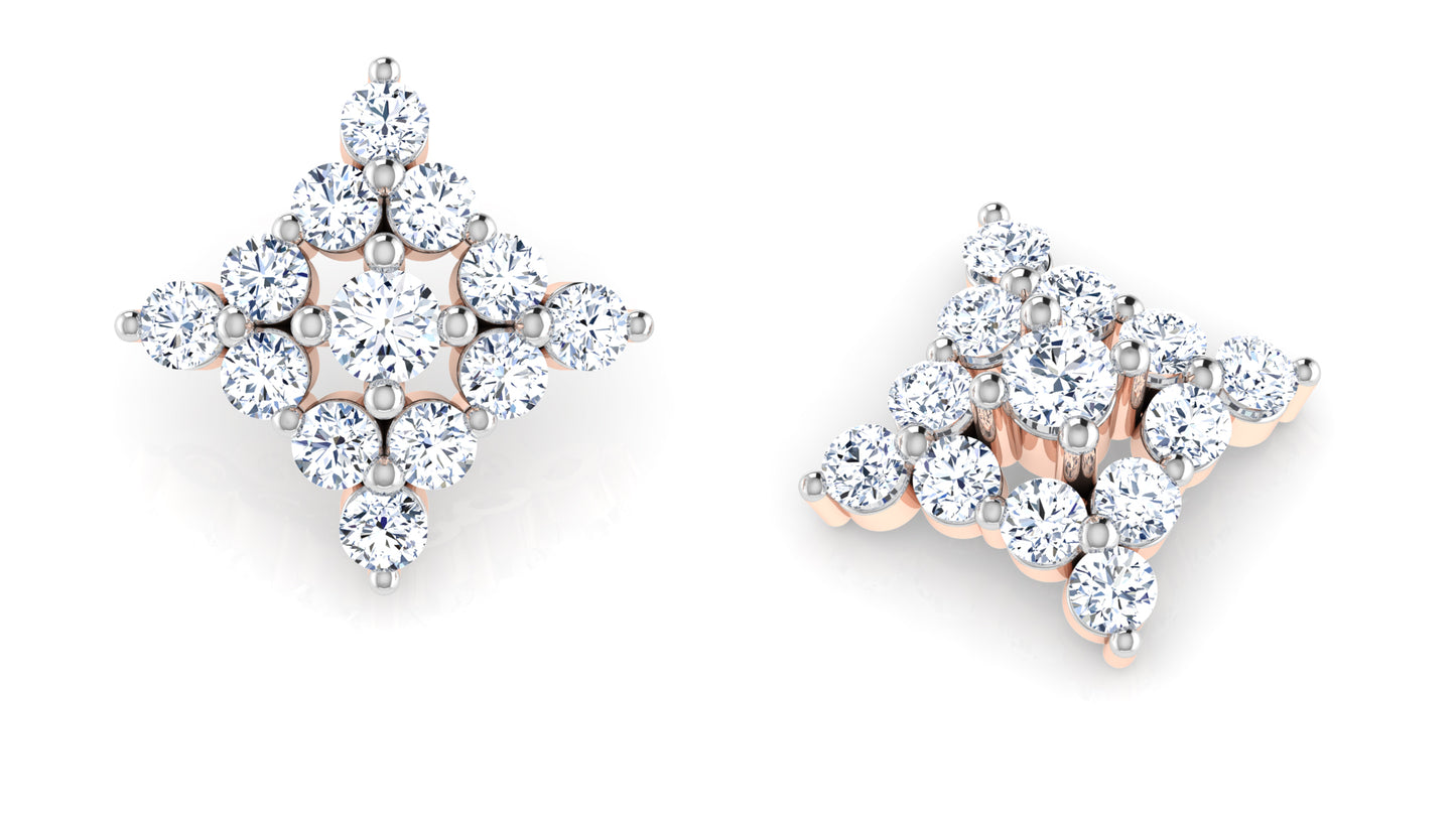 Sparkling Bed Diamond Earrings