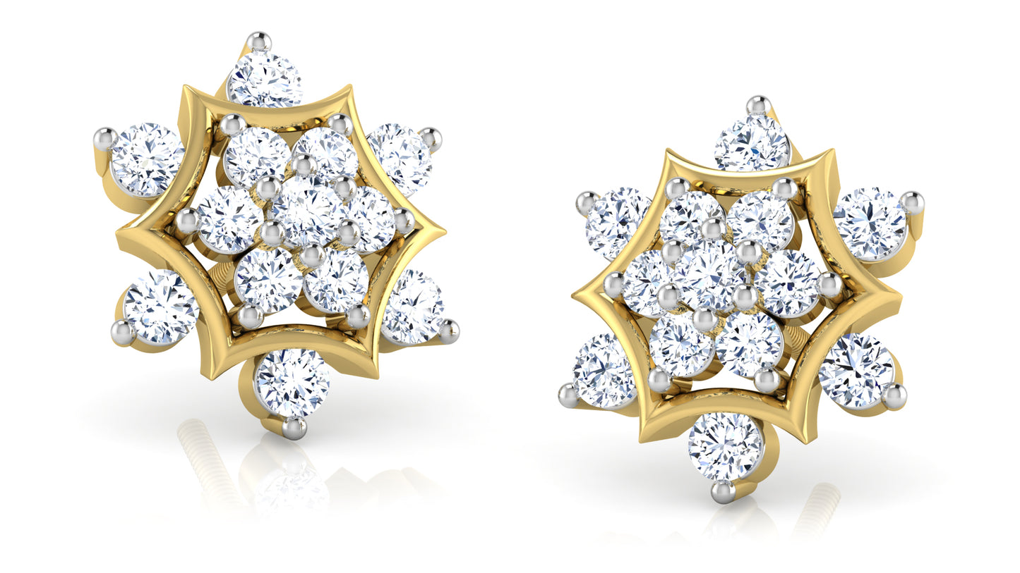 Hexacurve Diamond Earrings