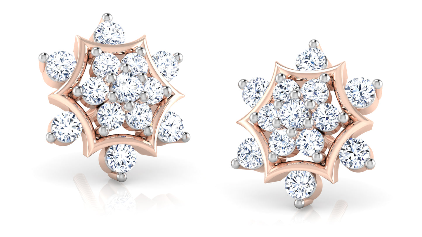 Hexacurve Diamond Earrings