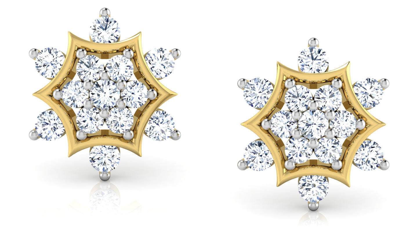 Hexacurve Diamond Earrings