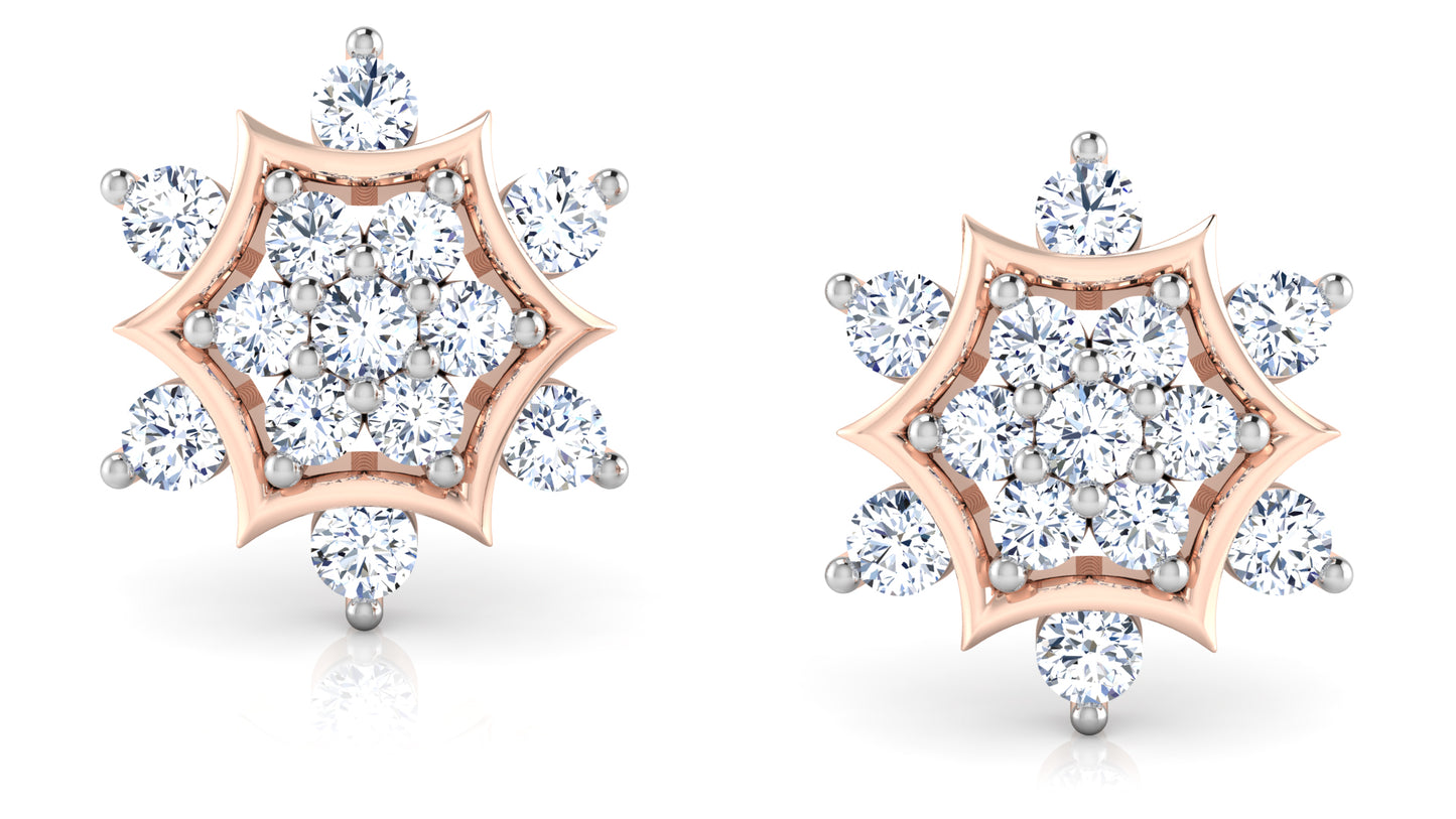 Hexacurve Diamond Earrings