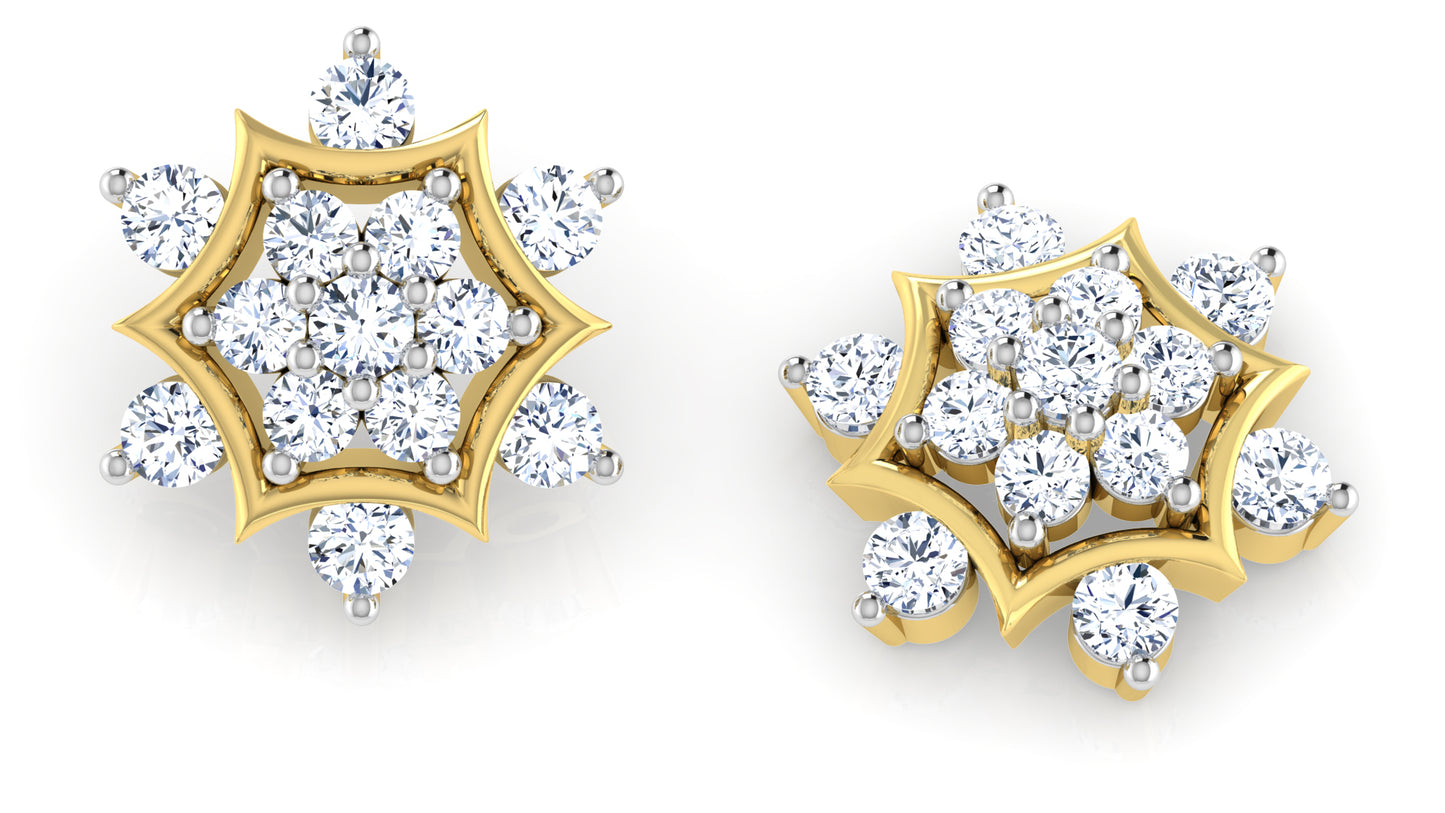 Hexacurve Diamond Earrings