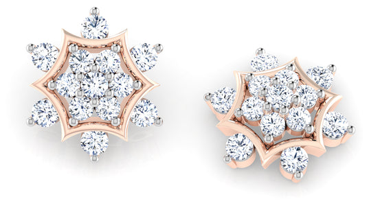 Hexacurve Diamond Earrings