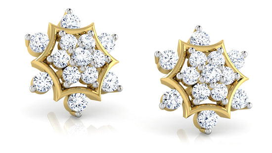 Hexacurve Diamond Earrings