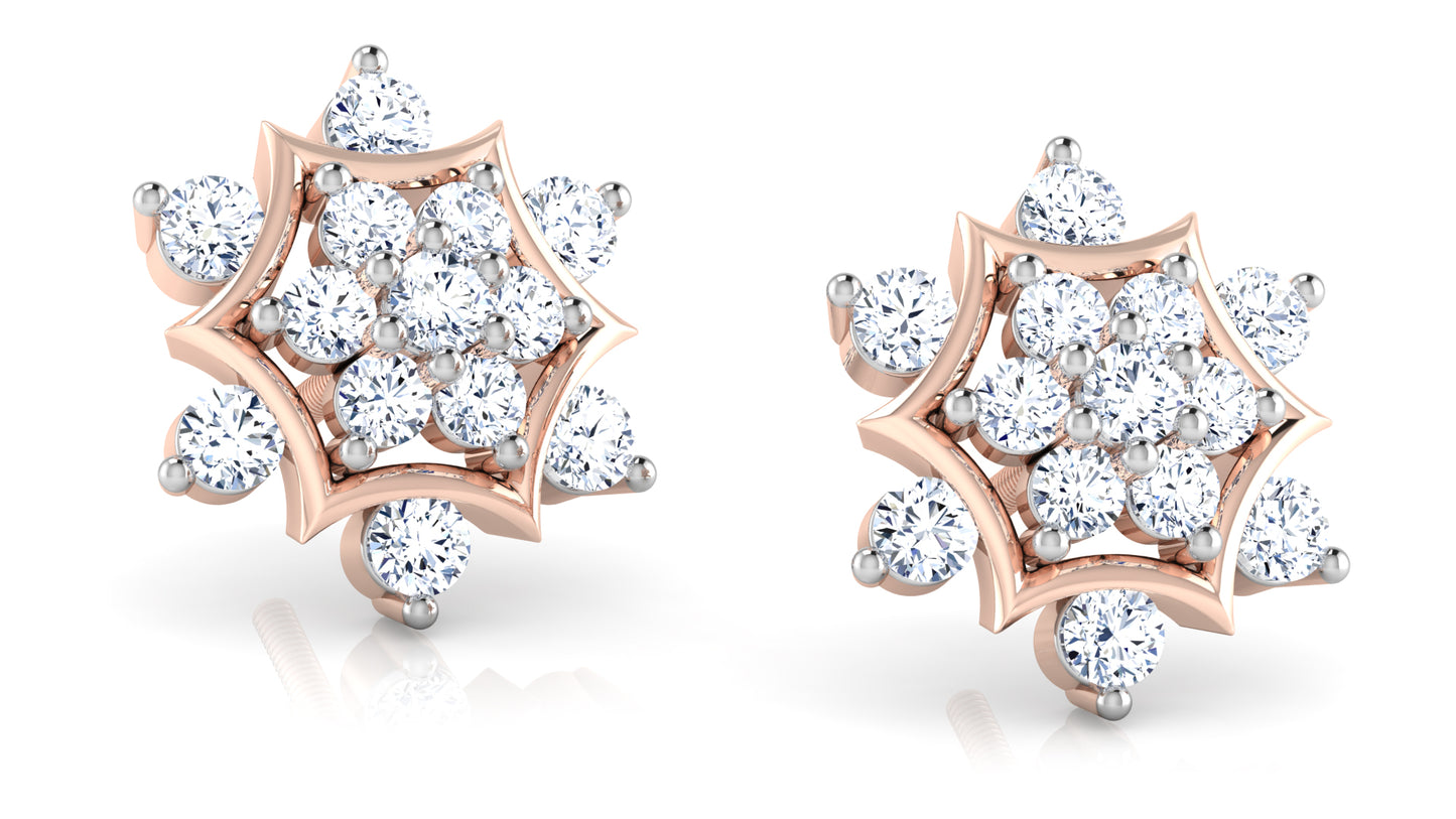 Hexacurve Diamond Earrings