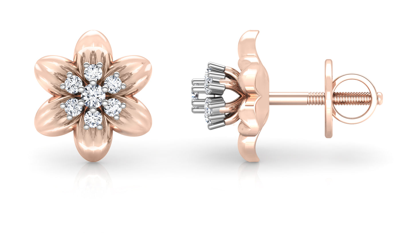 Flower Bond Diamond Earrings And Pendant Set