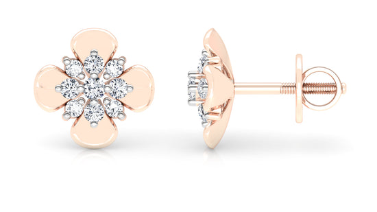 Floral Unison Diamond Earrings And Pendant Set