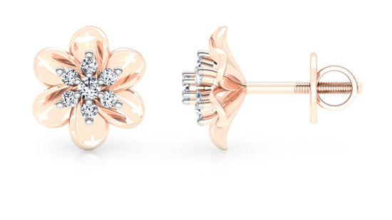 Flower Radius Diamond Earrings And Pendant Set