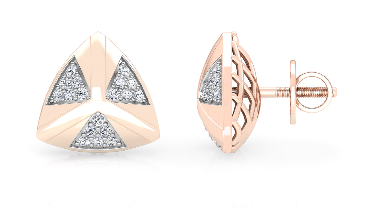 Flashy Triangles Diamond Earrings And Pendant Set