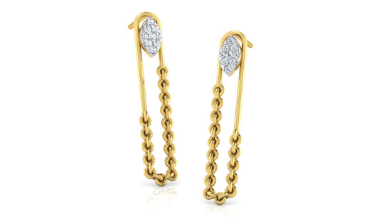 Chain Stitch Diamond Earrings