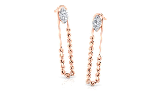 Chain Stitch Diamond Earrings