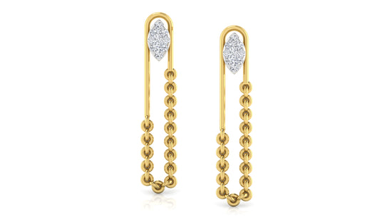 Chain Stitch Diamond Earrings