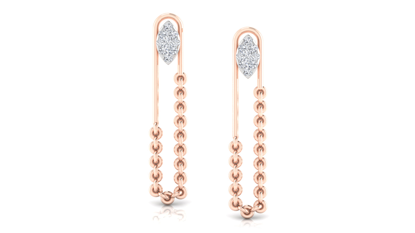 Chain Stitch Diamond Earrings