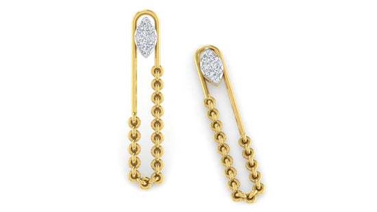 Chain Stitch Diamond Earrings