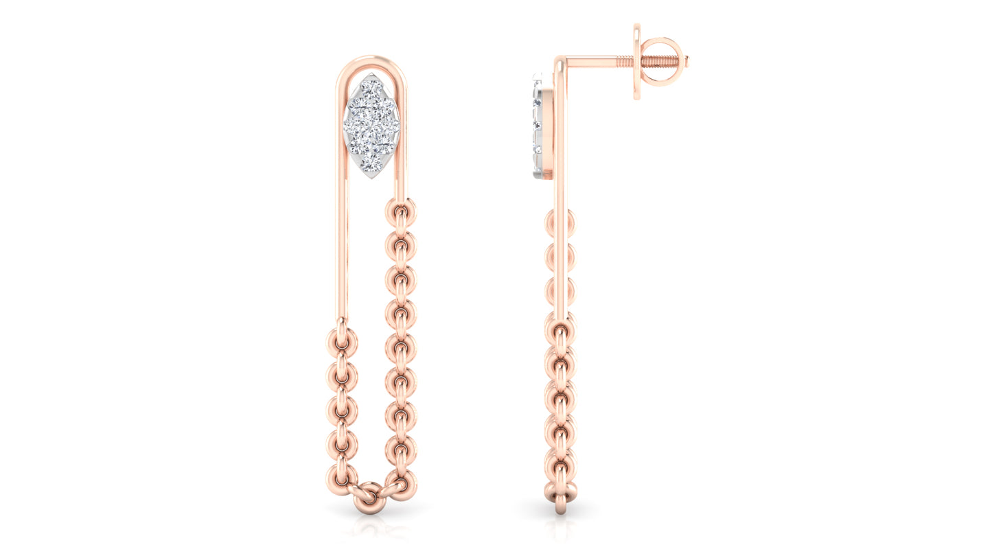 Chain Stitch Diamond Earrings