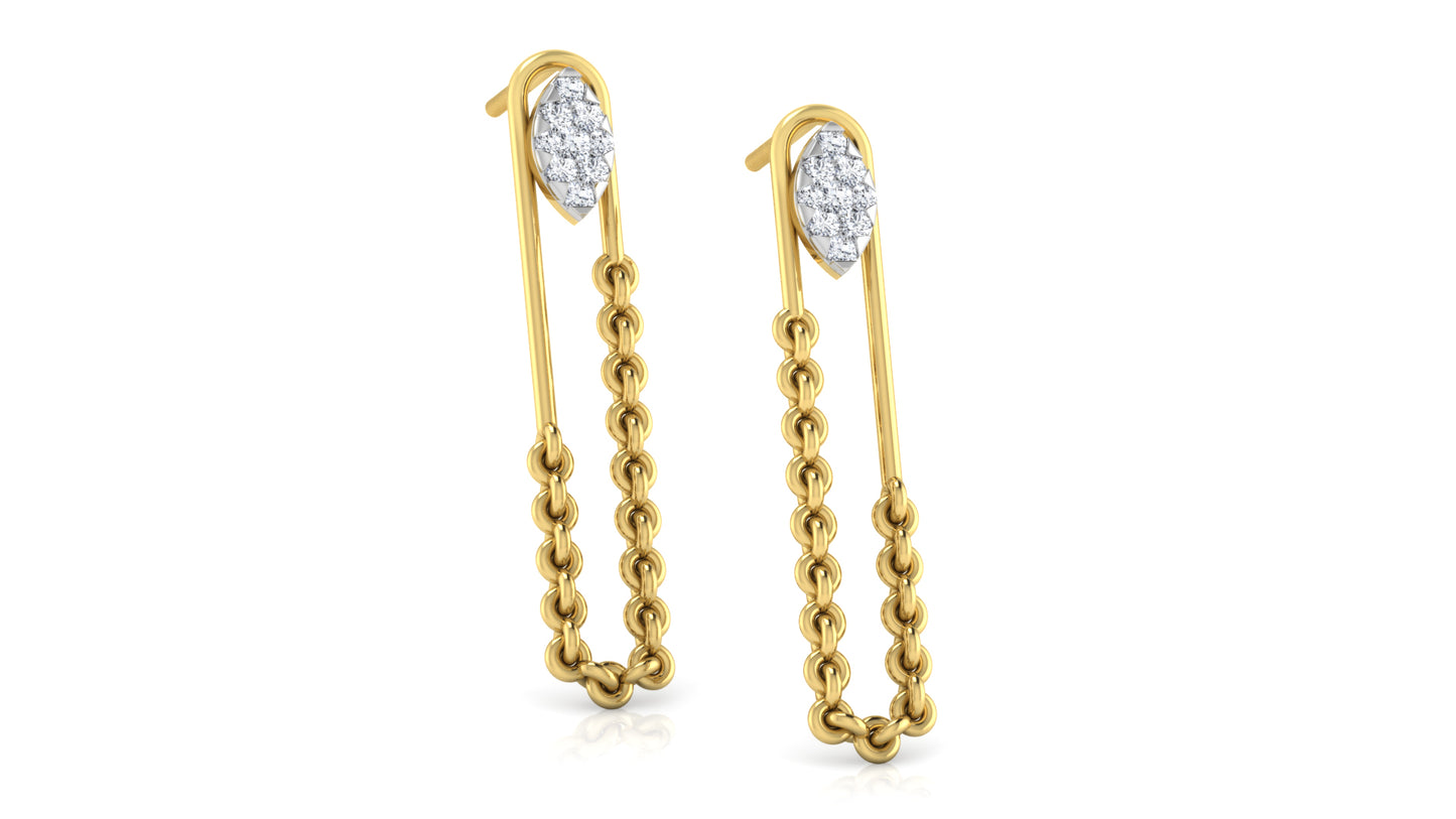 Chain Stitch Diamond Earrings