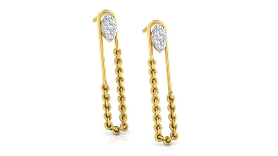 Chain Stitch Diamond Earrings