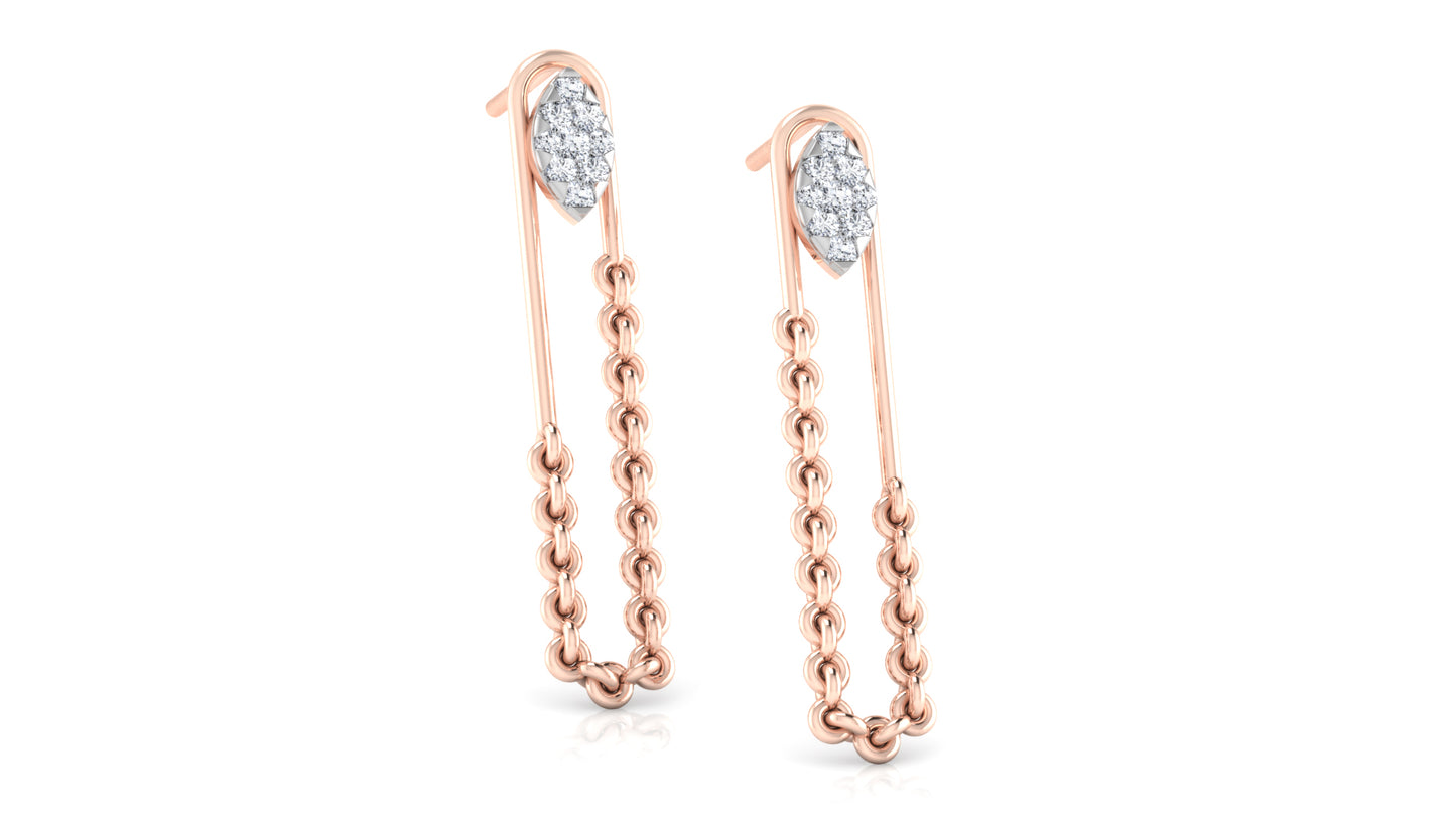 Chain Stitch Diamond Earrings