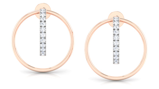 C' Circle Diamond  Earrings