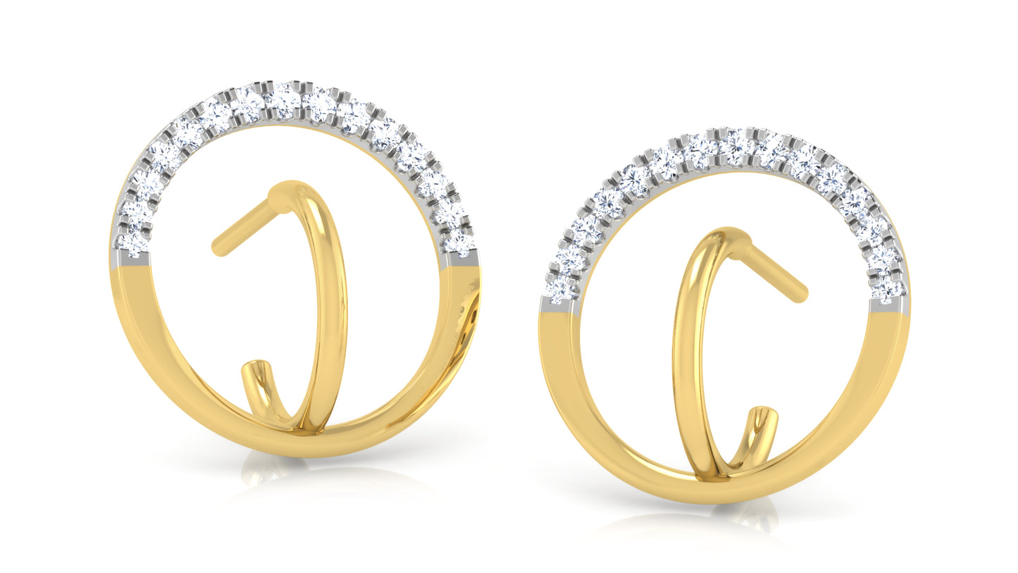 Double Crescent Diamond Earrings