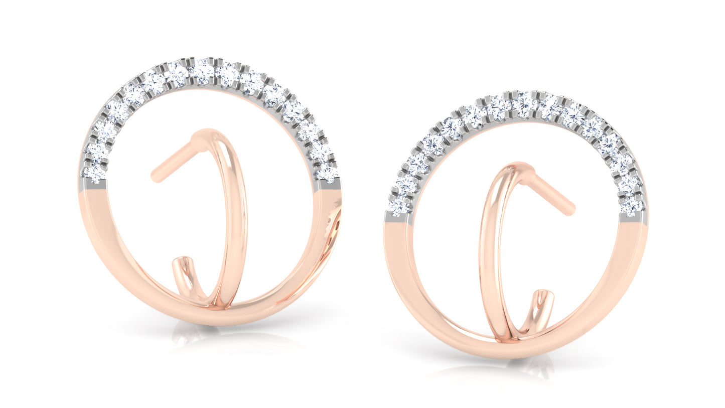 Double Crescent Diamond Earrings